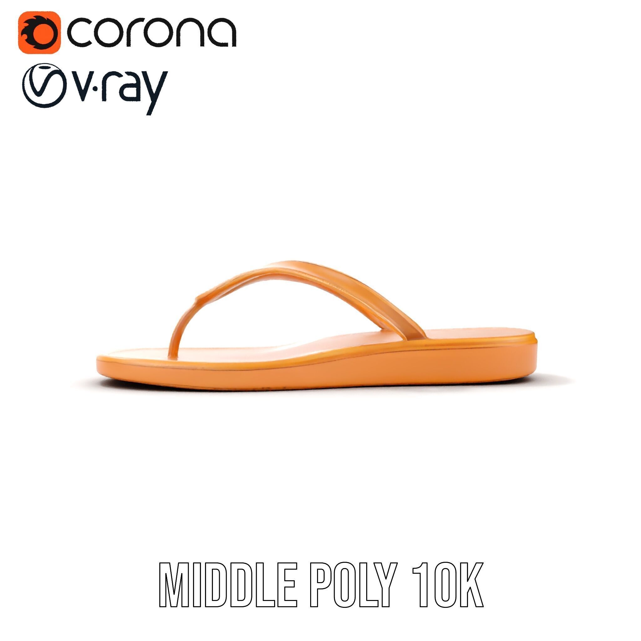Stylish FlipFlop Sandal D Model Pack Low-poly 3D model_17