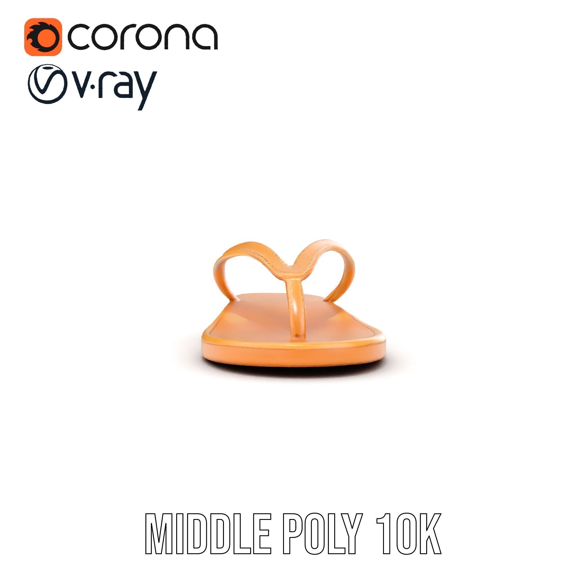 Stylish FlipFlop Sandal D Model Pack Low-poly 3D model_9