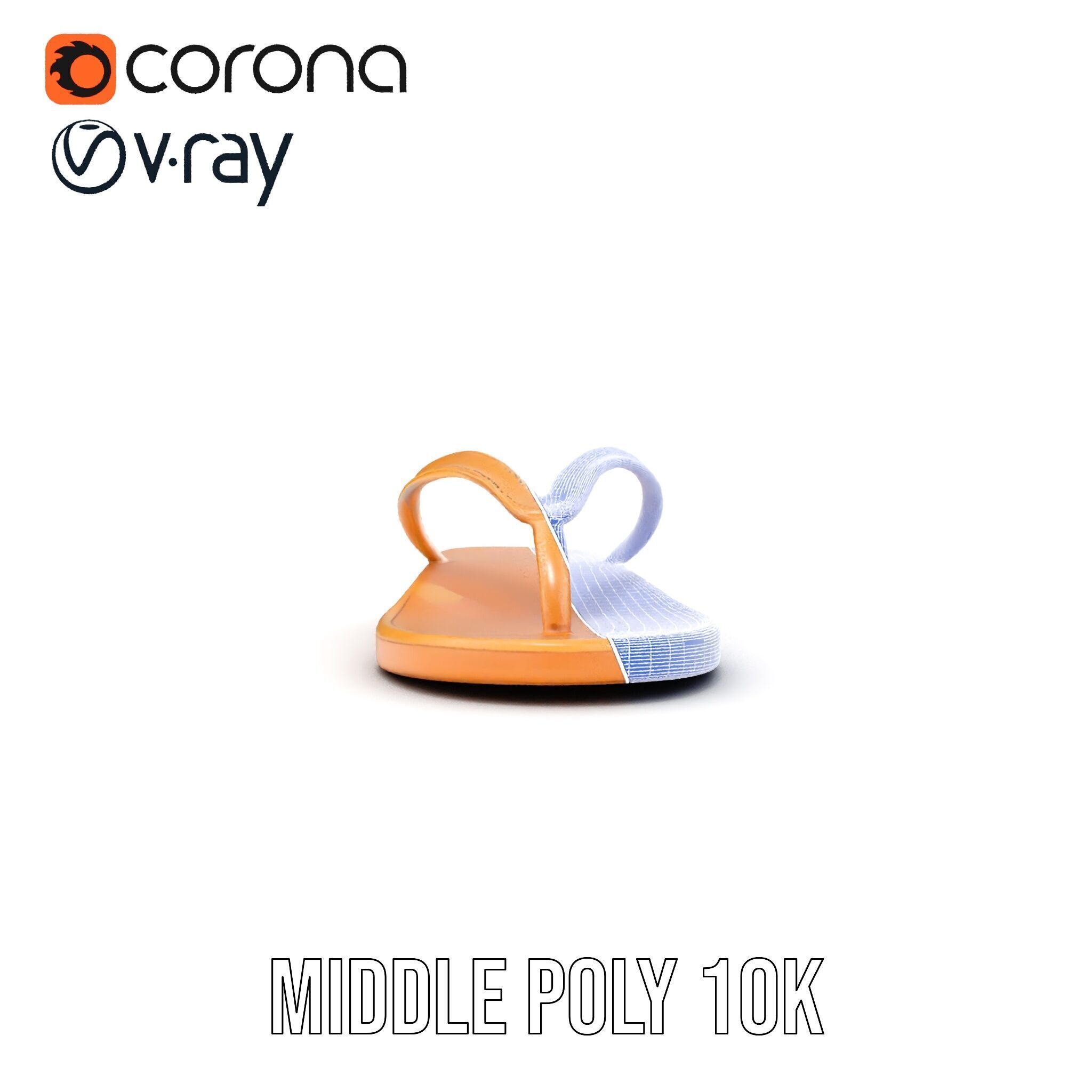 Stylish FlipFlop Sandal D Model Pack Low-poly 3D model_28