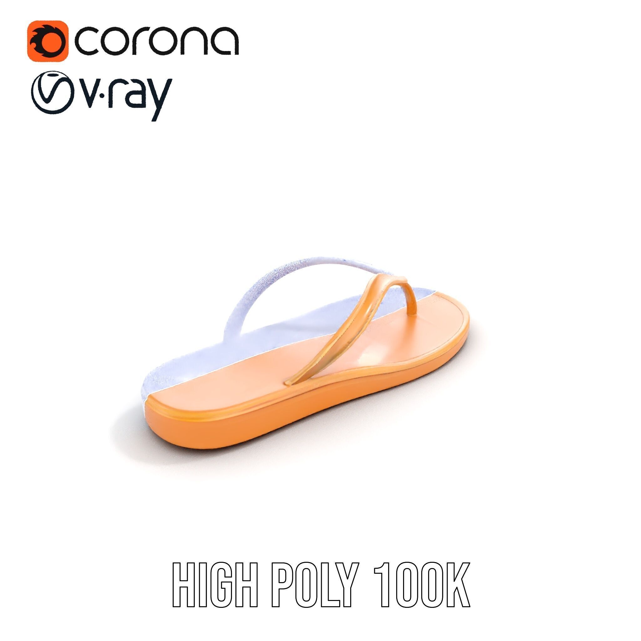 Stylish FlipFlop Sandal D Model Pack Low-poly 3D model_27