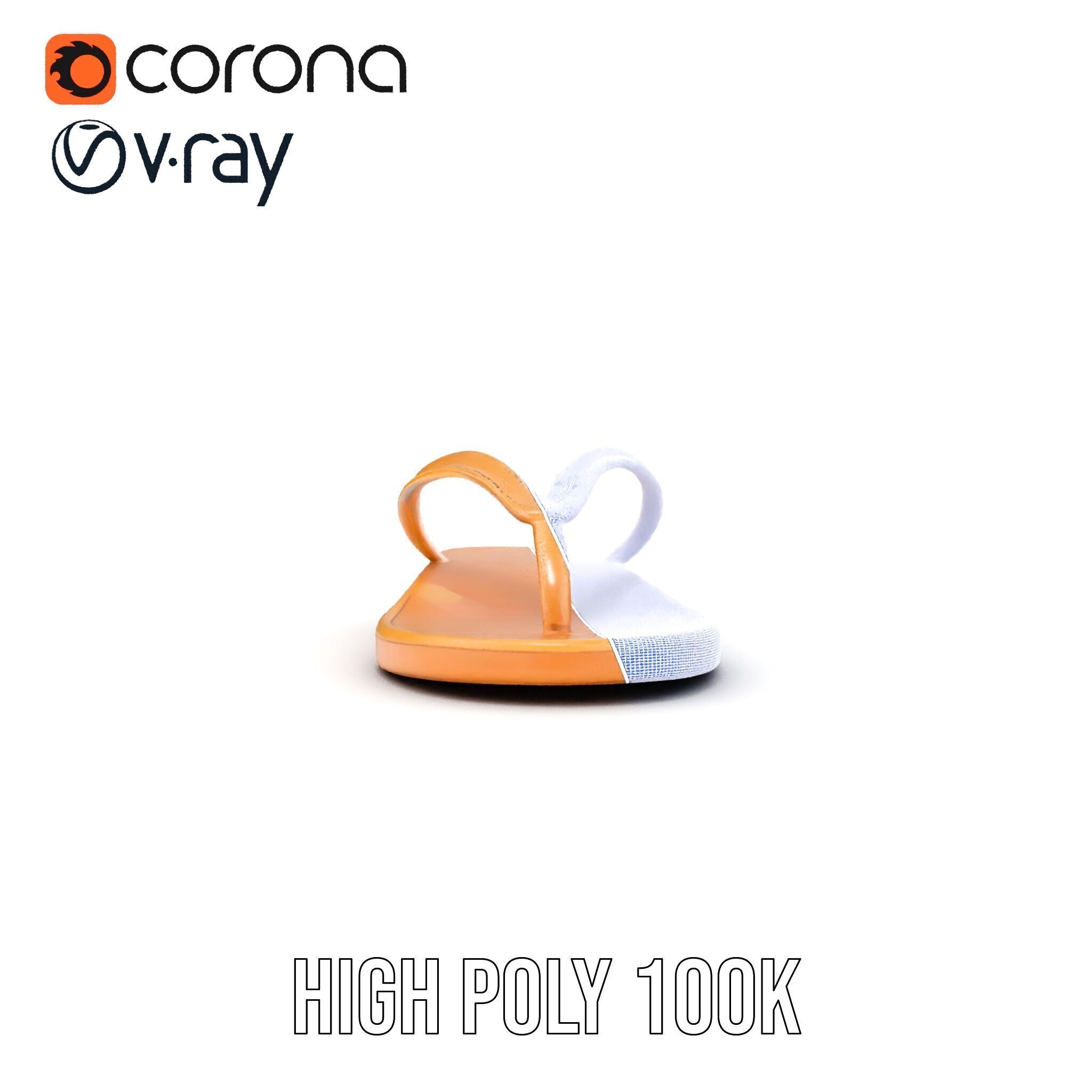 Stylish FlipFlop Sandal D Model Pack Low-poly 3D model_38