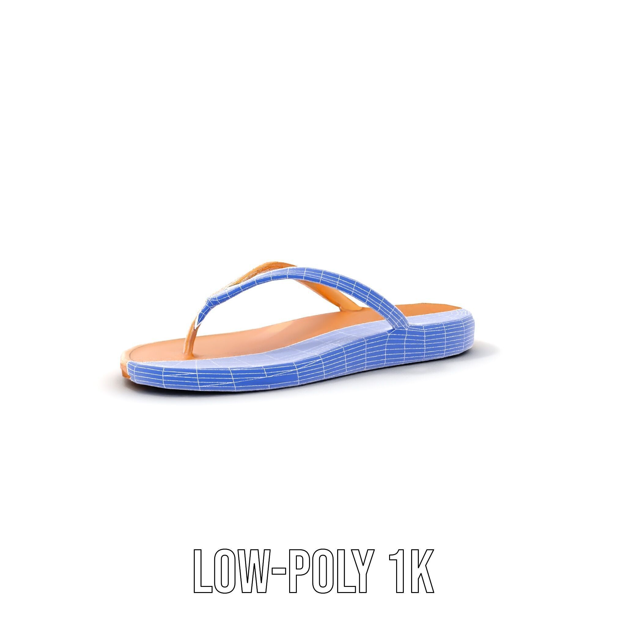 Stylish FlipFlop Sandal D Model Pack Low-poly 3D model_16