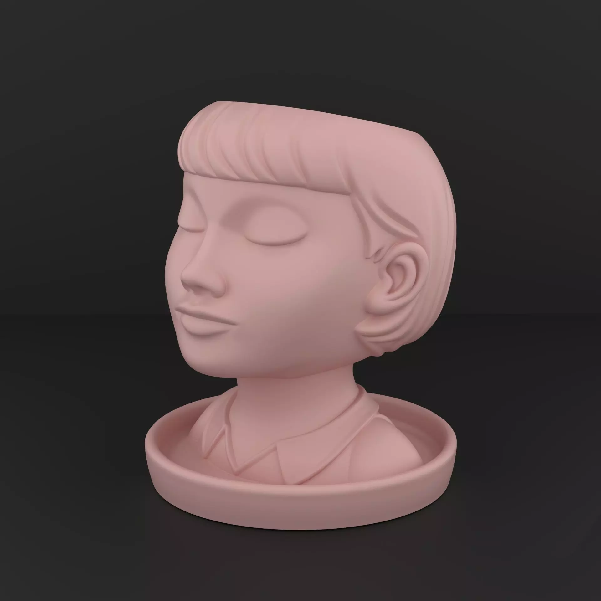 Cute Girl Planter Pot - 3D Printed Plant Pot for Succulents 3D print model