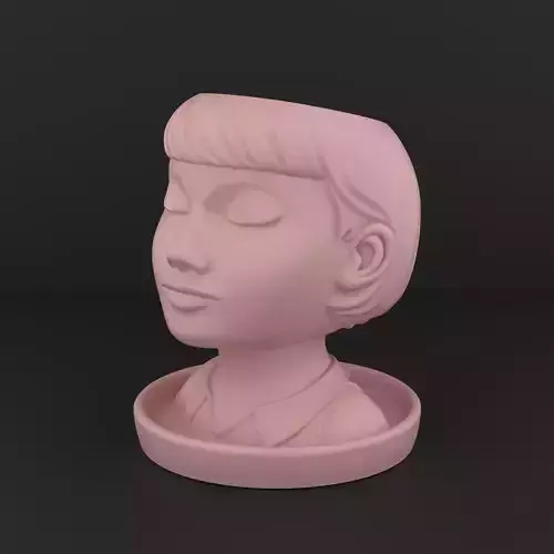 Cute Girl Planter Pot - 3D Printed Plant Pot for Succulents 3D print model