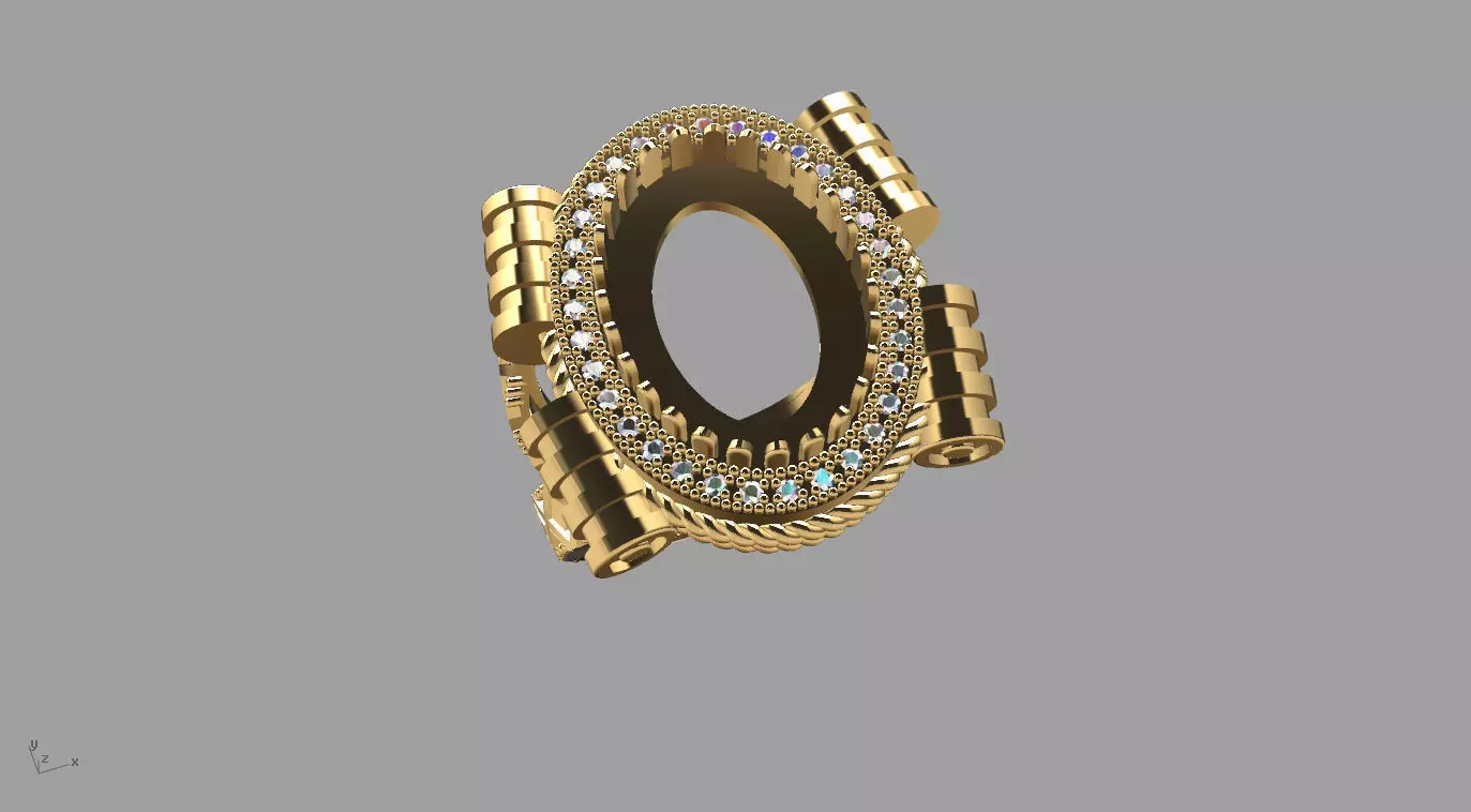 Gilded Splendor Ring 3D print model