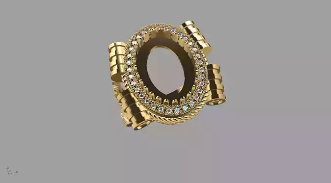 Gilded Splendor Ring 3D print model