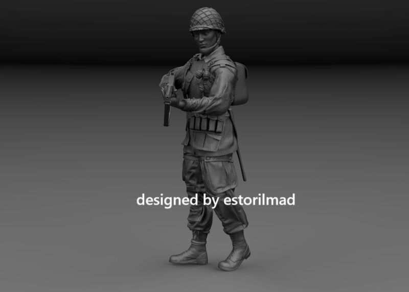 WW2 AMERICAN PARATROOPER 101 CARENTAN PATROL v8 3D print model_1