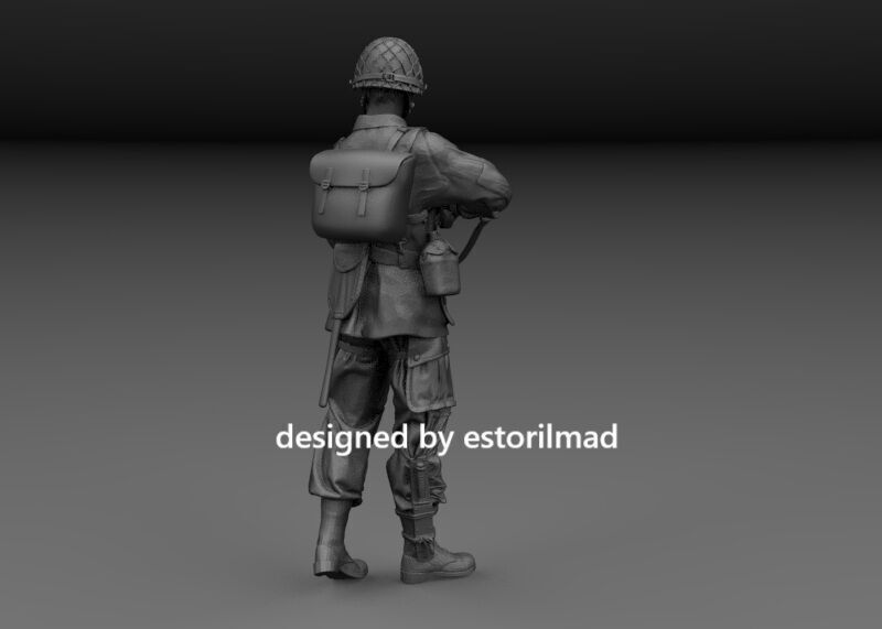 WW2 AMERICAN PARATROOPER 101 CARENTAN PATROL v8 3D print model_2