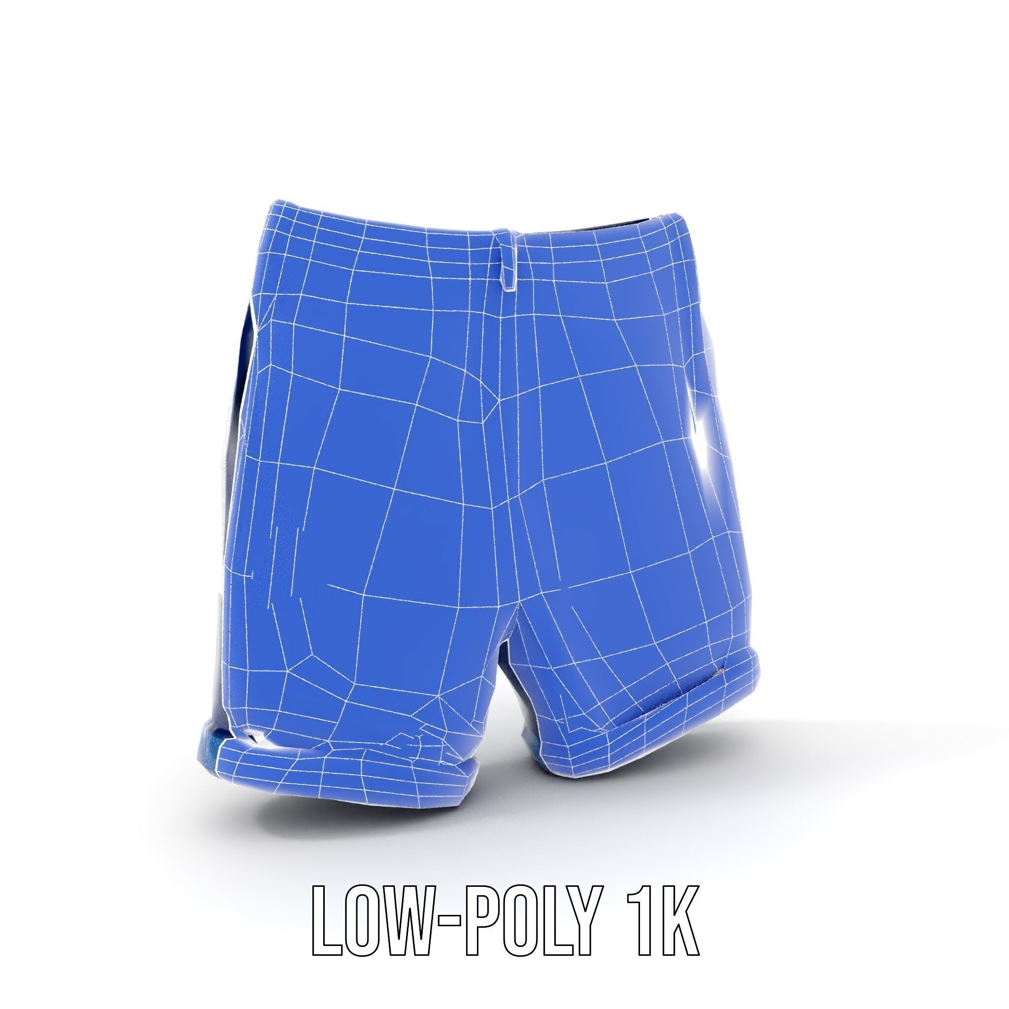 Denim Shorts Model Pack Low-poly 3D model_29