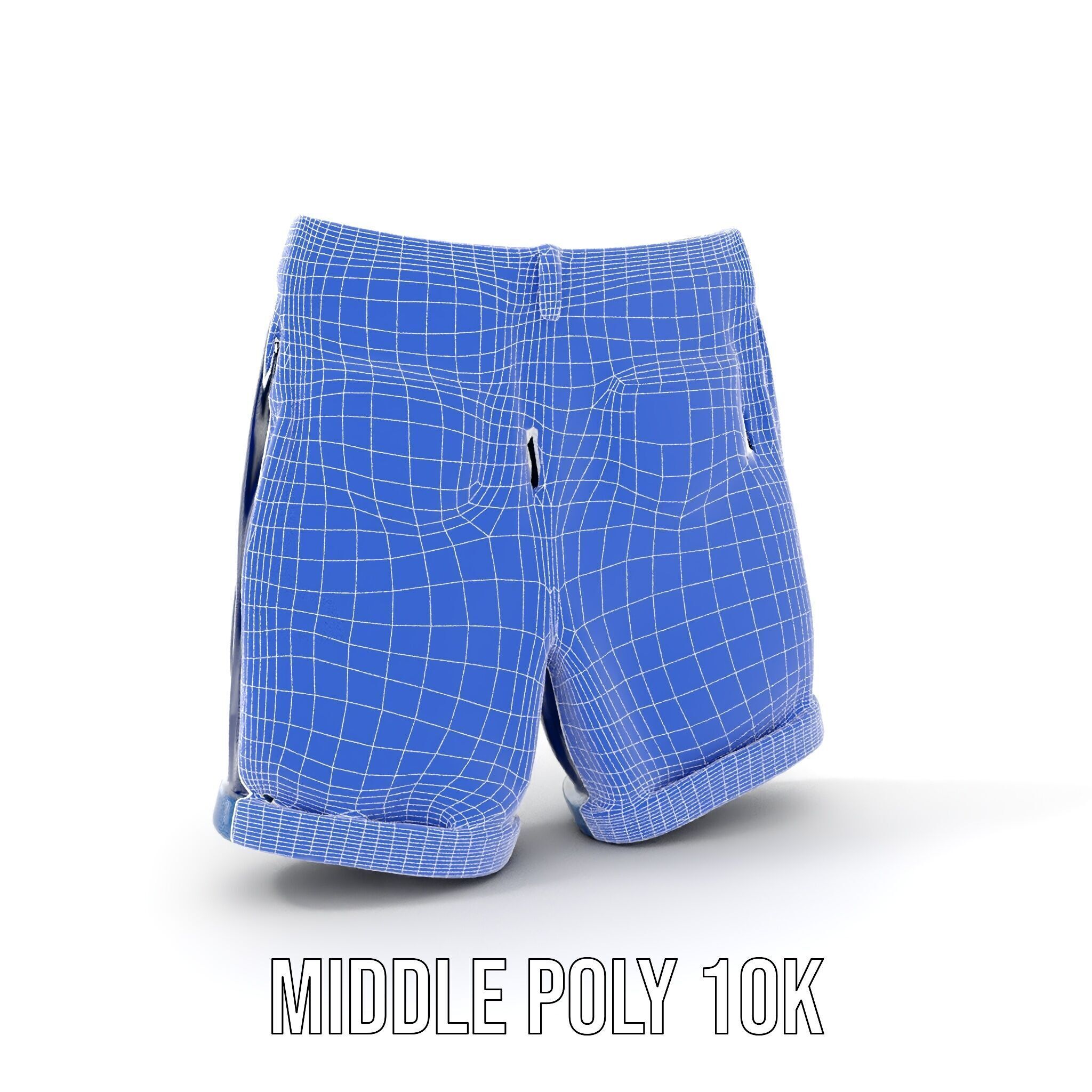 Denim Shorts Model Pack Low-poly 3D model_20