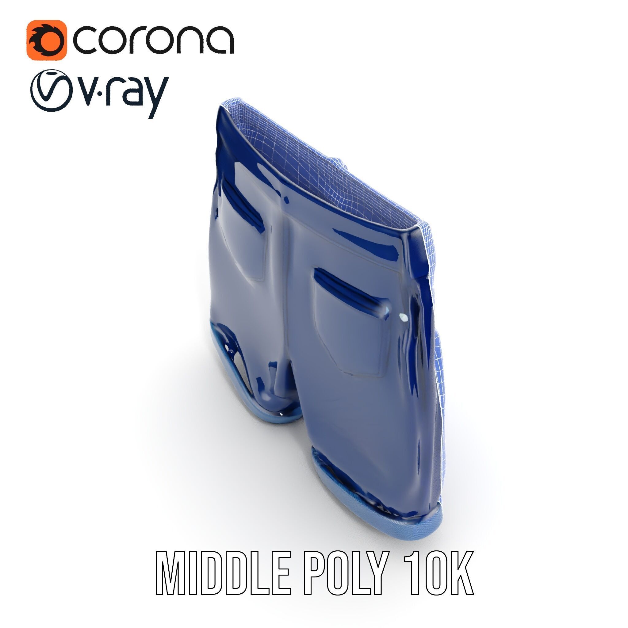 Denim Shorts Model Pack Low-poly 3D model_31