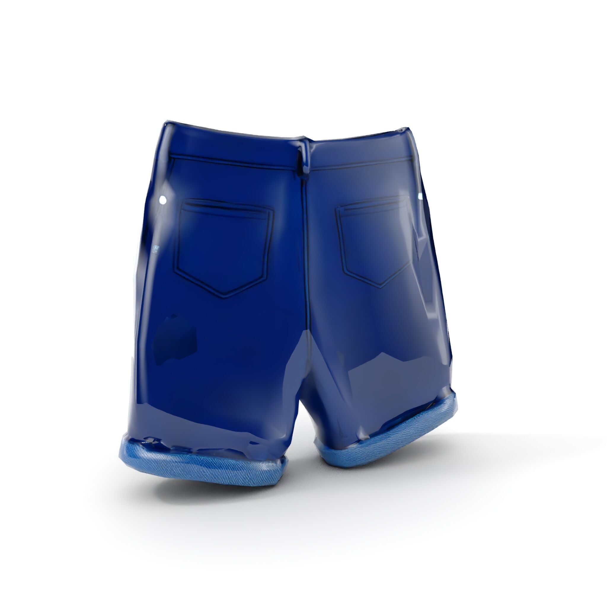 Denim Shorts Model Pack Low-poly 3D model_10