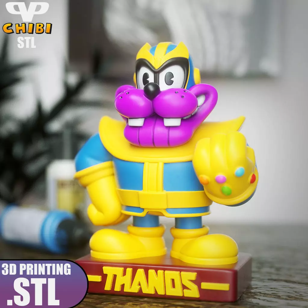 Goofy Thanos Chibi STL for 3D Printing ChibiSTL 3DXM 3D print model_0