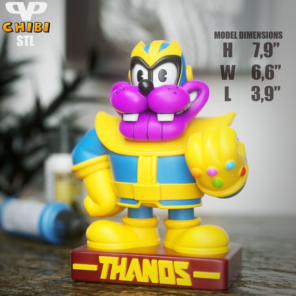Goofy Thanos Chibi STL for 3D Printing ChibiSTL 3DXM 3D print model_5