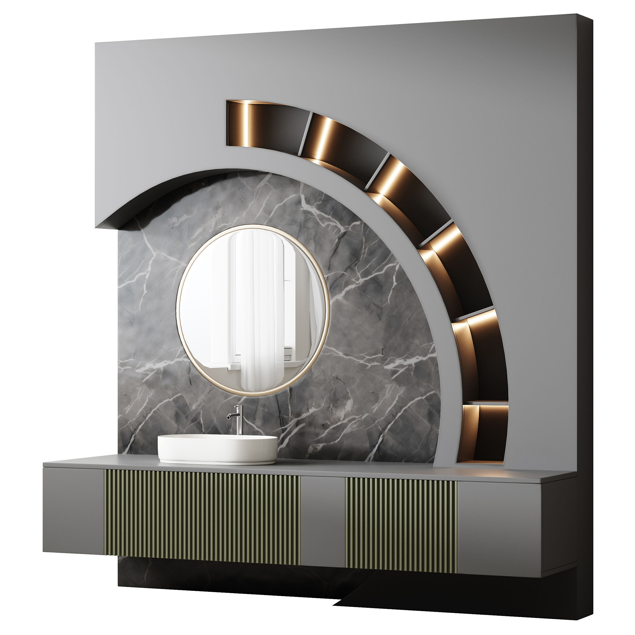 Bathroom furniture 4 3D model_2