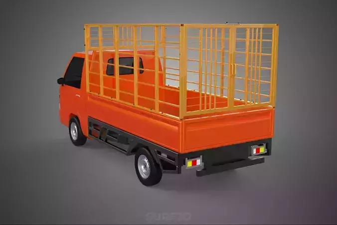 ANIMAL LIVESTOCK CATTLE POULTRY SHEEP COW PICKUP CAR TRUCK CAGE 3D model