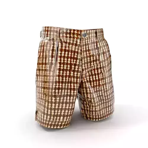 Plaid Shorts Model Pack for Functional Fashion Design Low-poly 3D model