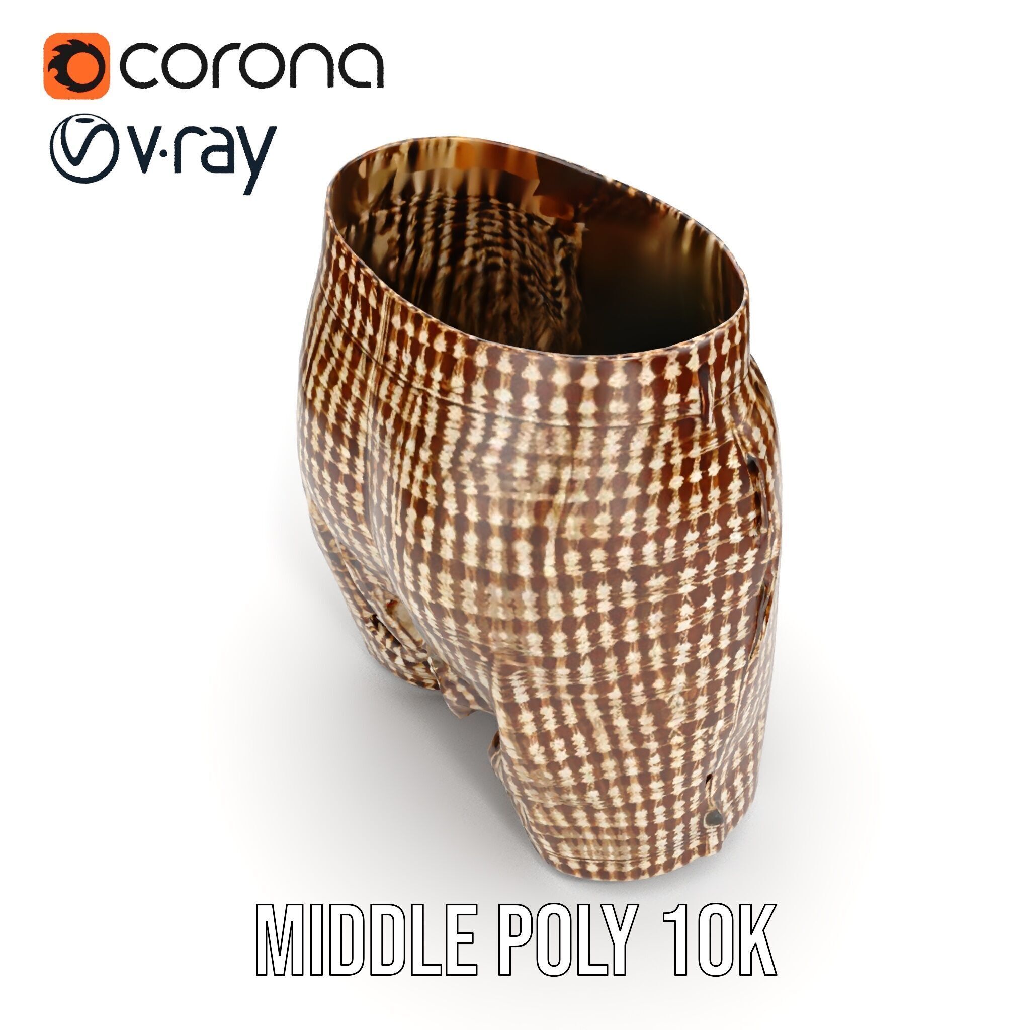 Plaid Shorts Model Pack for Functional Fashion Design Low-poly 3D model_15