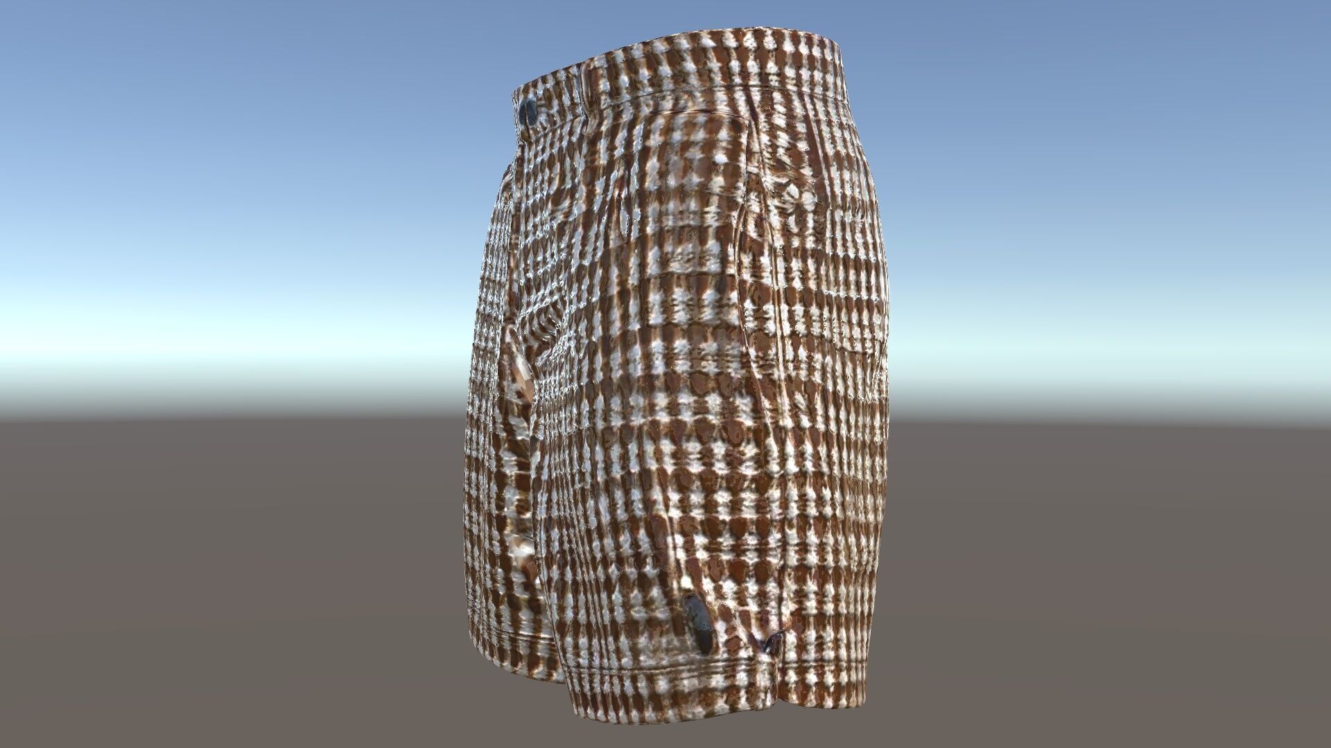Plaid Shorts Model Pack for Functional Fashion Design Low-poly 3D model_5