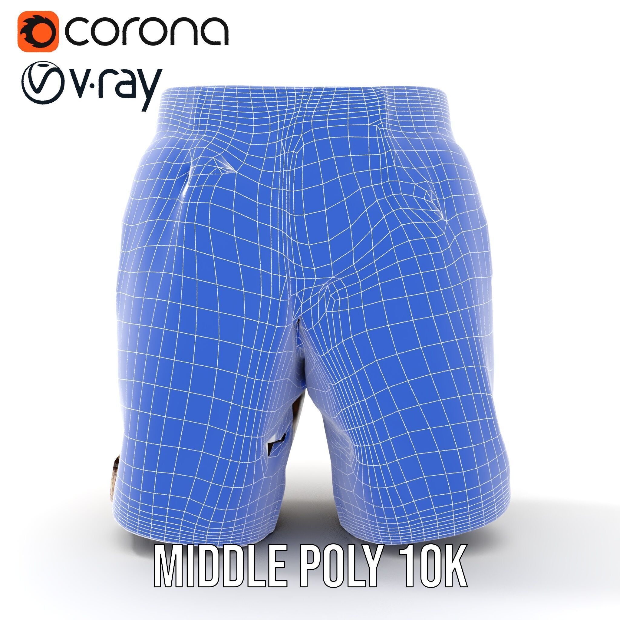 Plaid Shorts Model Pack for Functional Fashion Design Low-poly 3D model_31