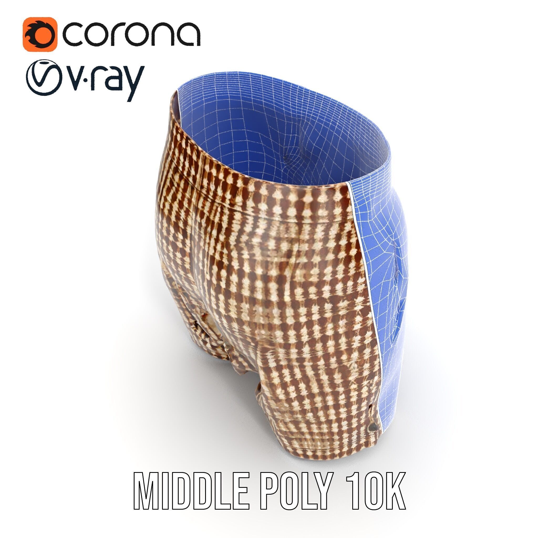 Plaid Shorts Model Pack for Functional Fashion Design Low-poly 3D model_17