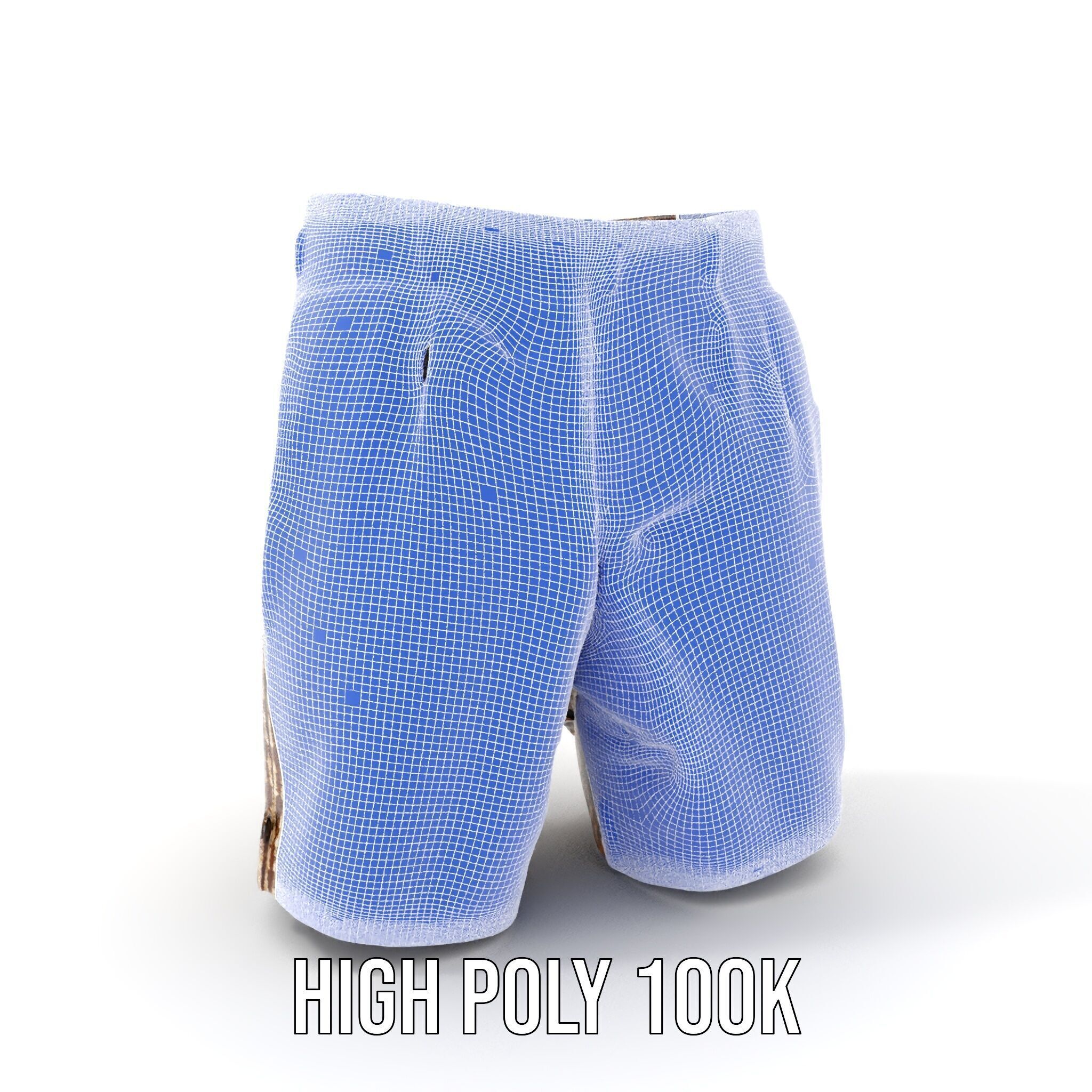 Plaid Shorts Model Pack for Functional Fashion Design Low-poly 3D model_4