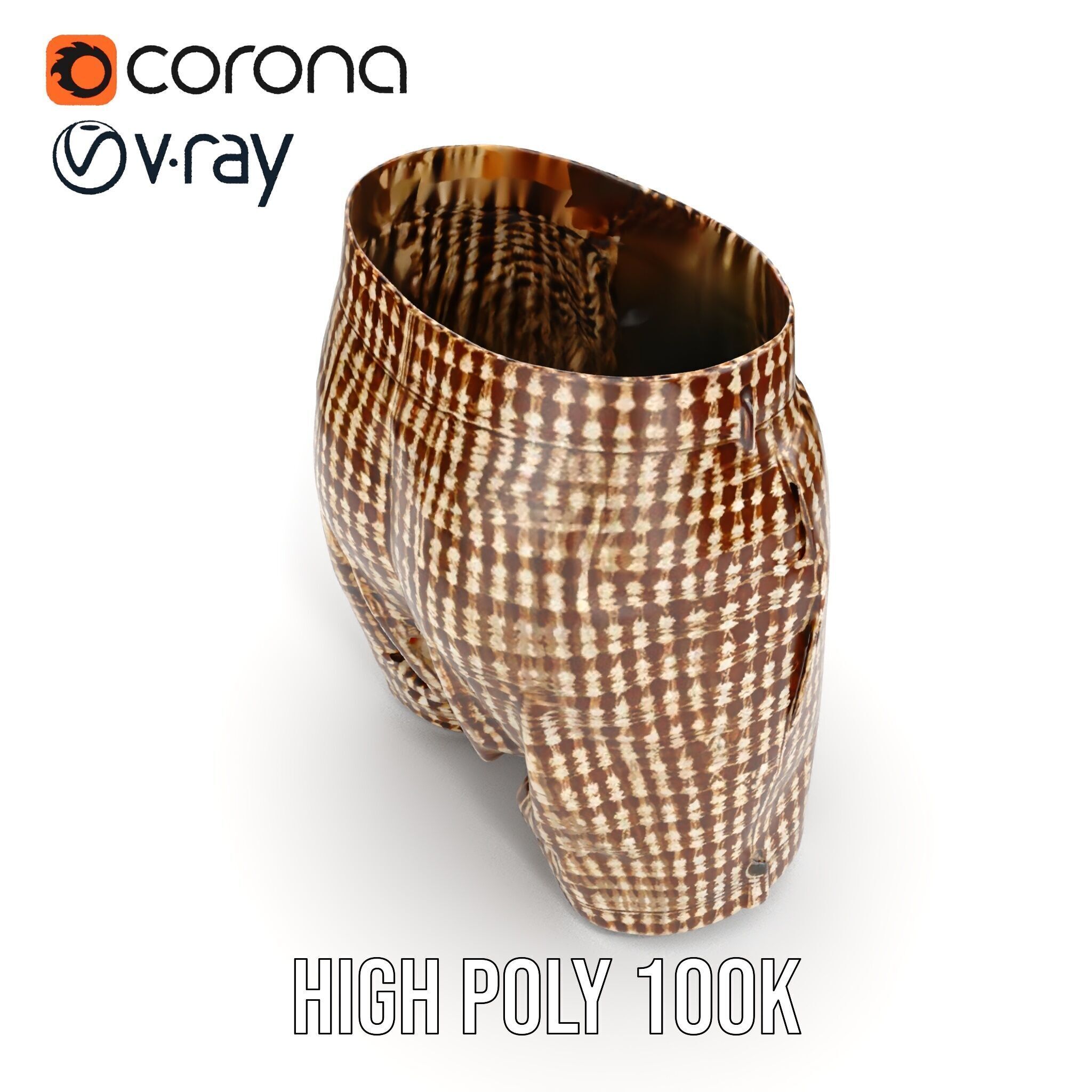 Plaid Shorts Model Pack for Functional Fashion Design Low-poly 3D model_27