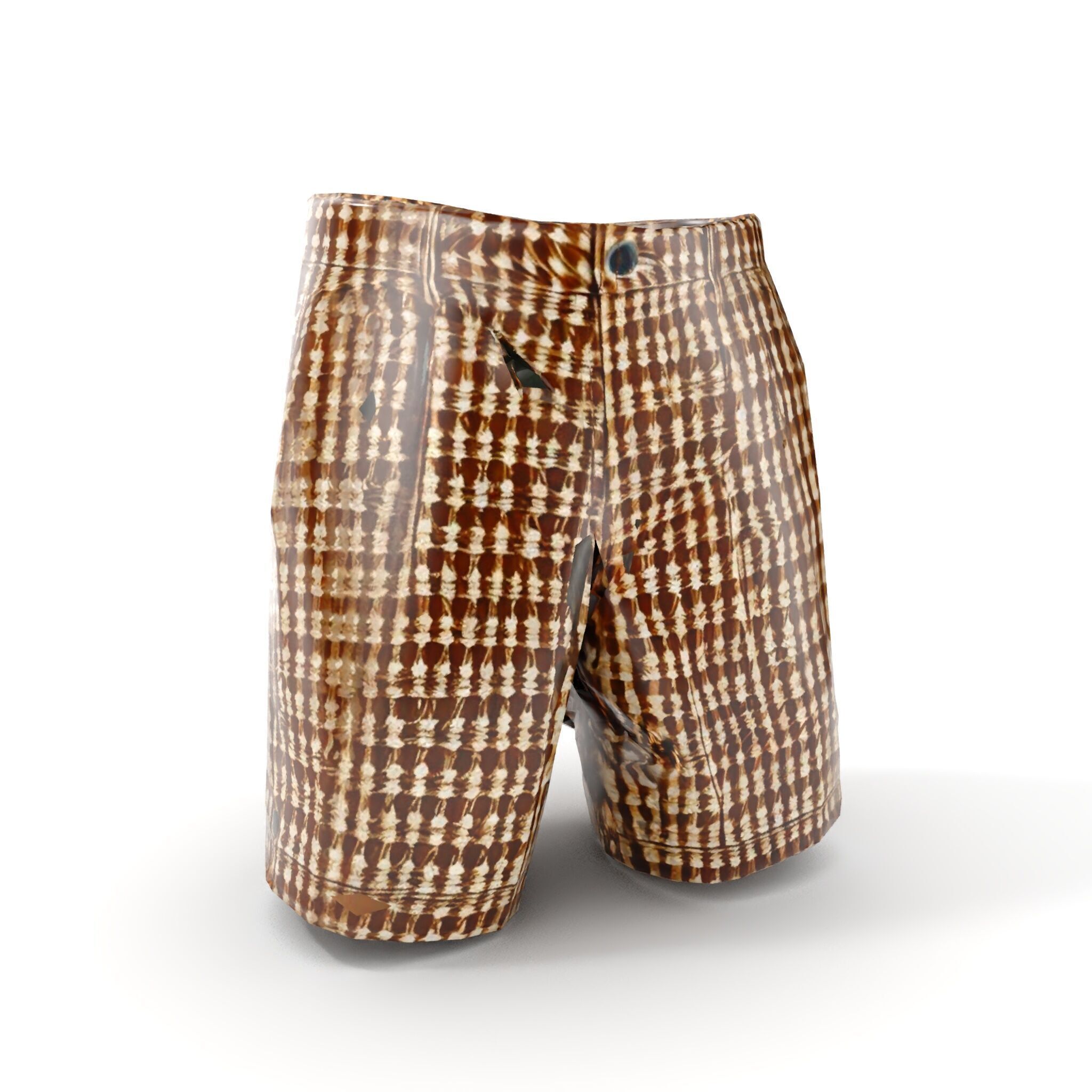 Plaid Shorts Model Pack for Functional Fashion Design Low-poly 3D model_10