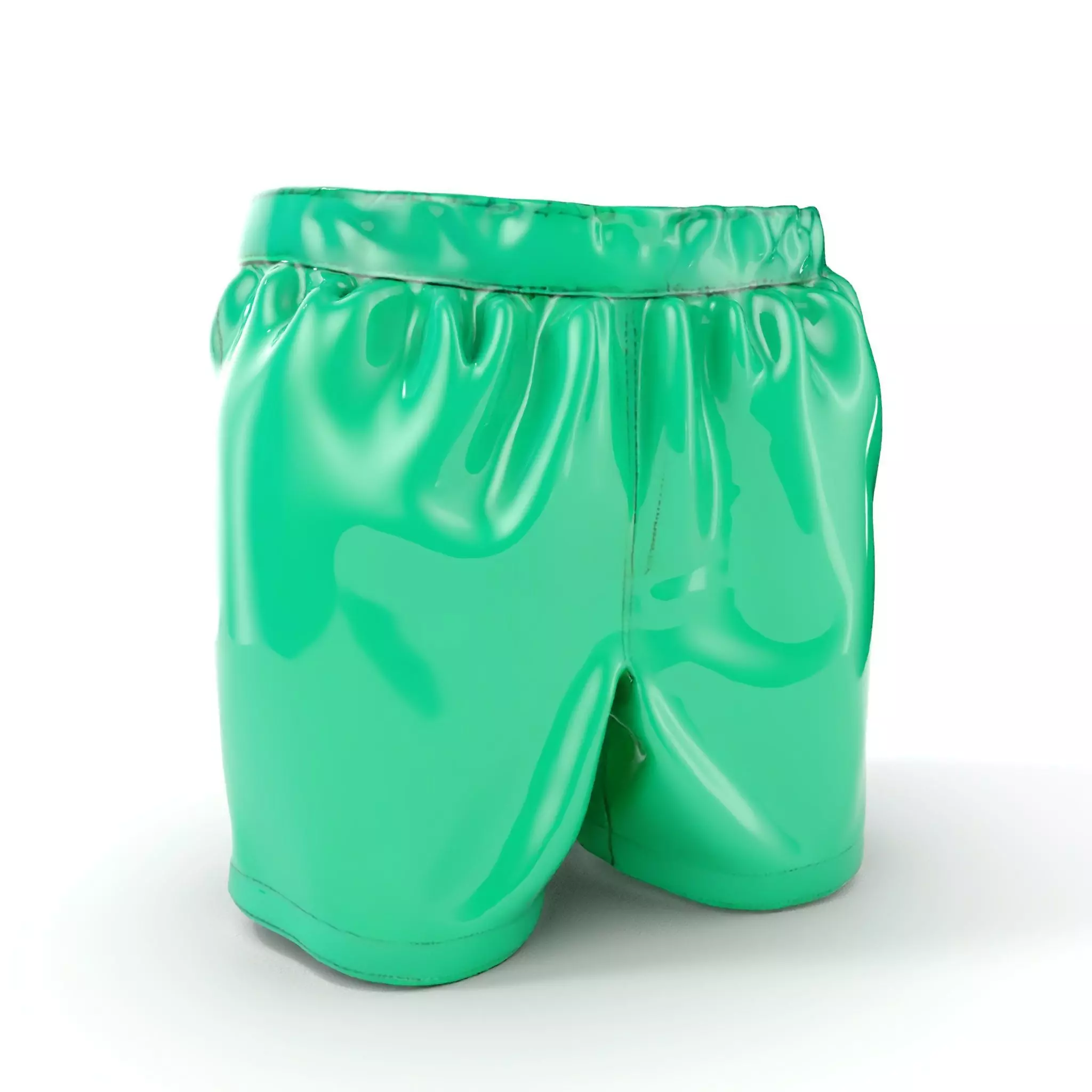 Green Satin Shorts Model Pack with Detailed Textures Low-poly 3D model_0