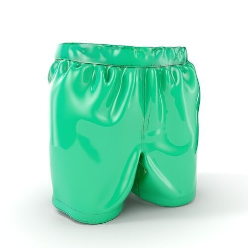 Green Satin Shorts Model Pack with Detailed Textures Low-poly 3D model