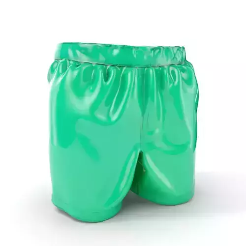 Green Satin Shorts Model Pack with Detailed Textures Low-poly 3D model