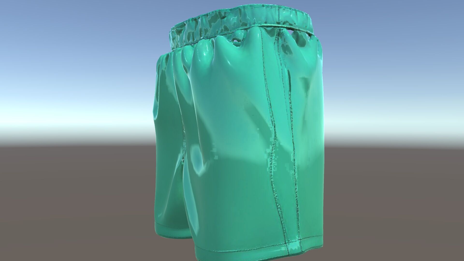 Green Satin Shorts Model Pack with Detailed Textures Low-poly 3D model_33