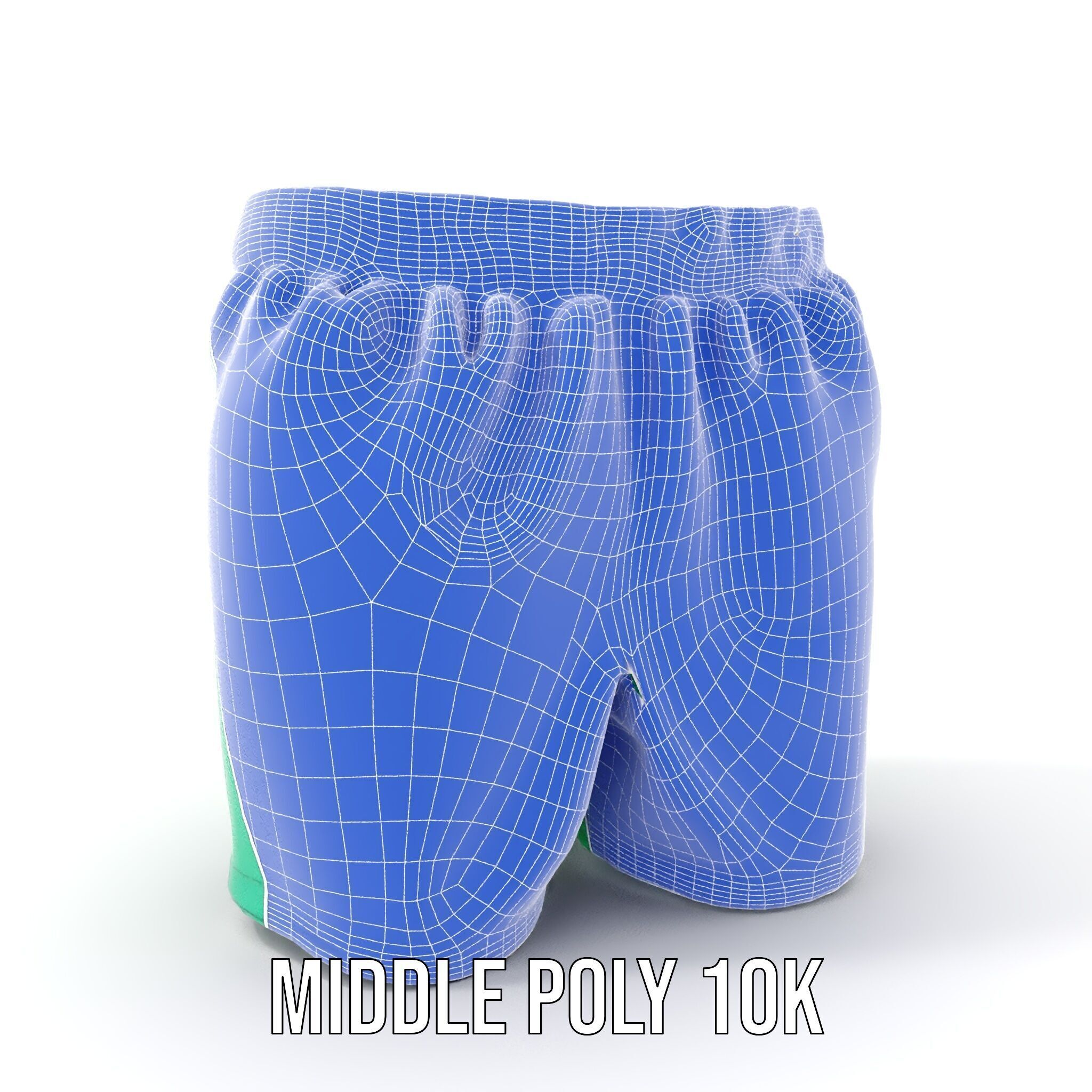 Green Satin Shorts Model Pack with Detailed Textures Low-poly 3D model_28