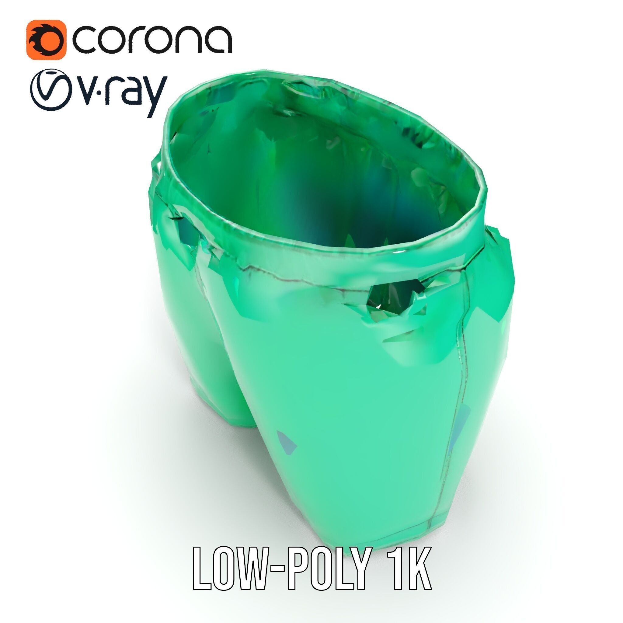 Green Satin Shorts Model Pack with Detailed Textures Low-poly 3D model_21