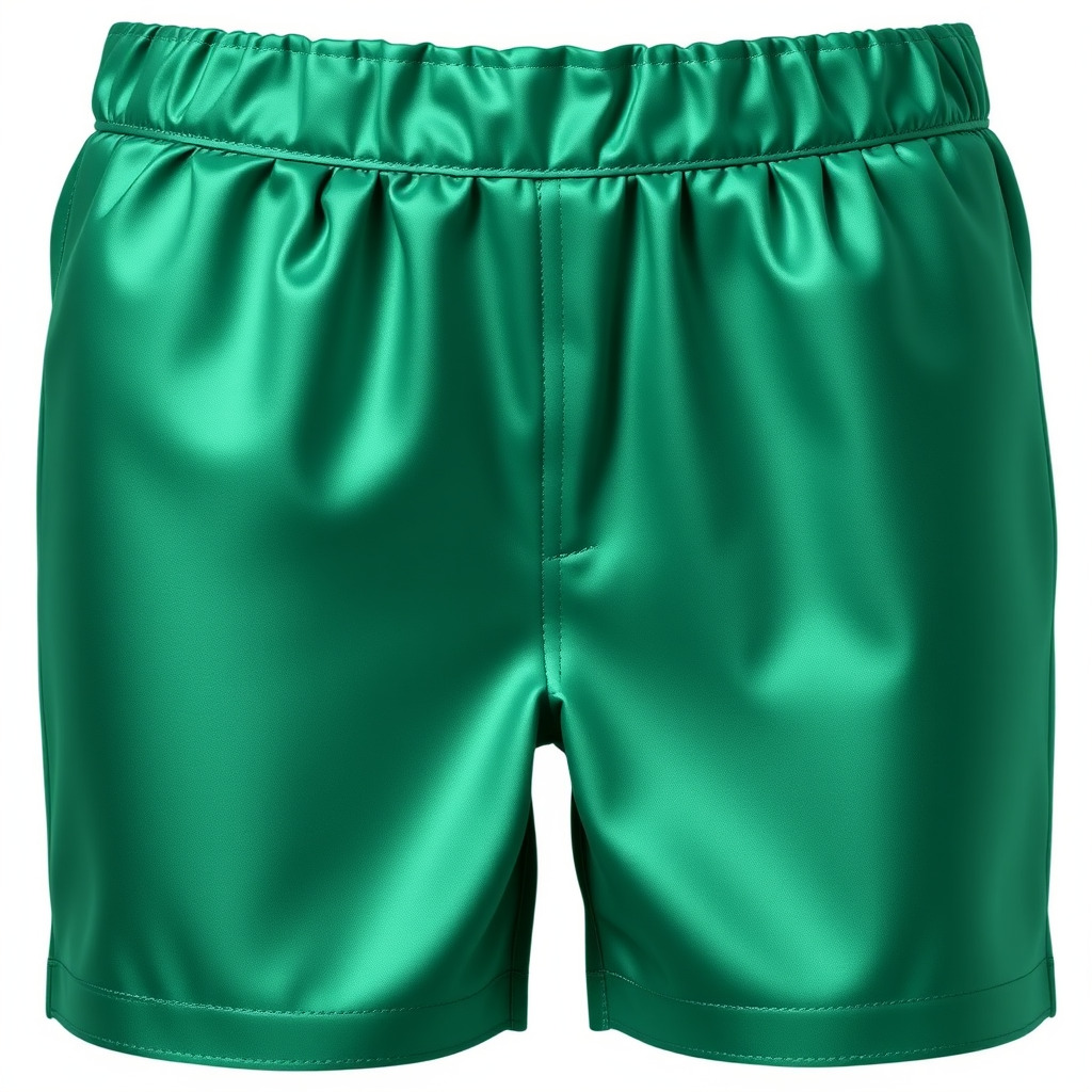 Green Satin Shorts Model Pack with Detailed Textures Low-poly 3D model_2