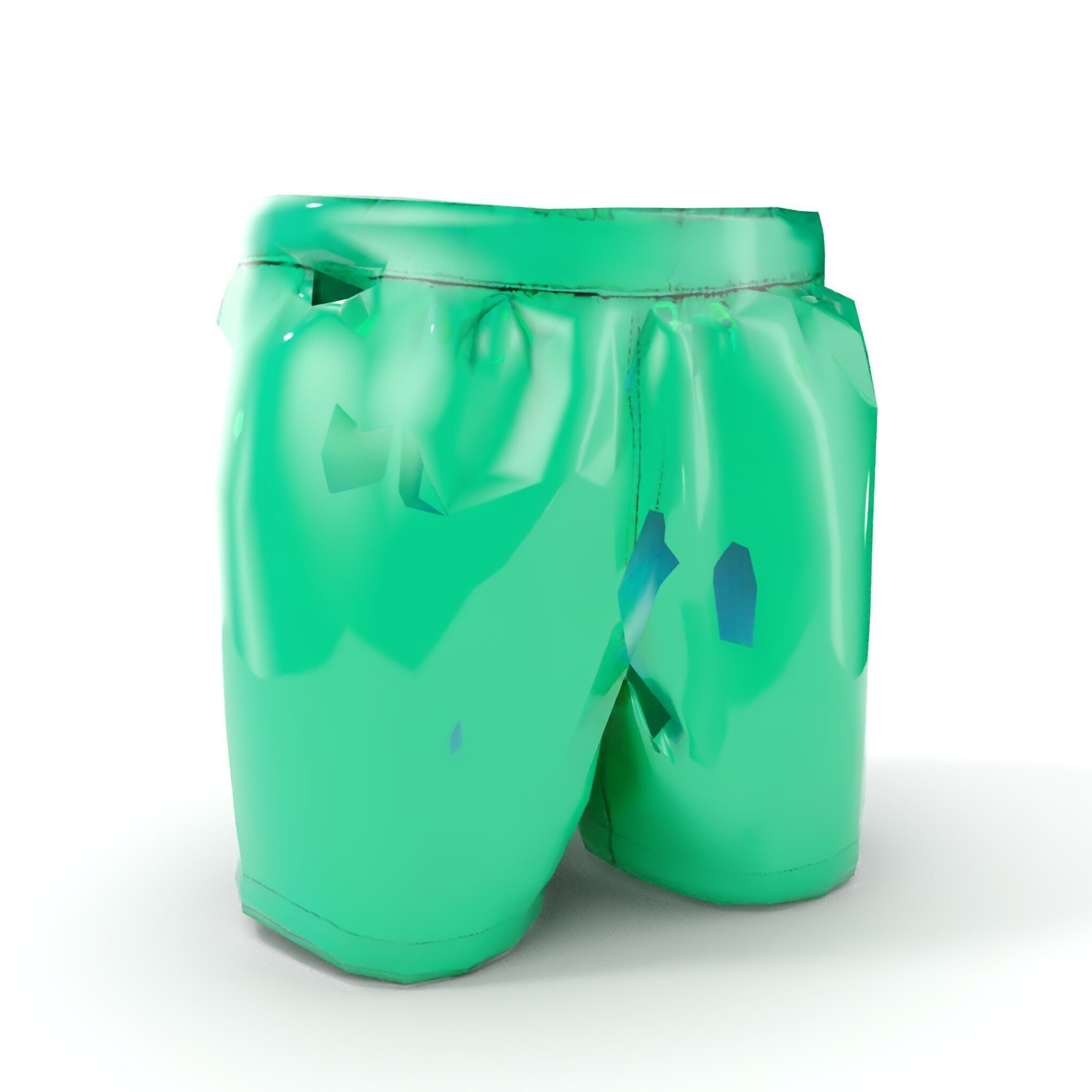 Green Satin Shorts Model Pack with Detailed Textures Low-poly 3D model_7