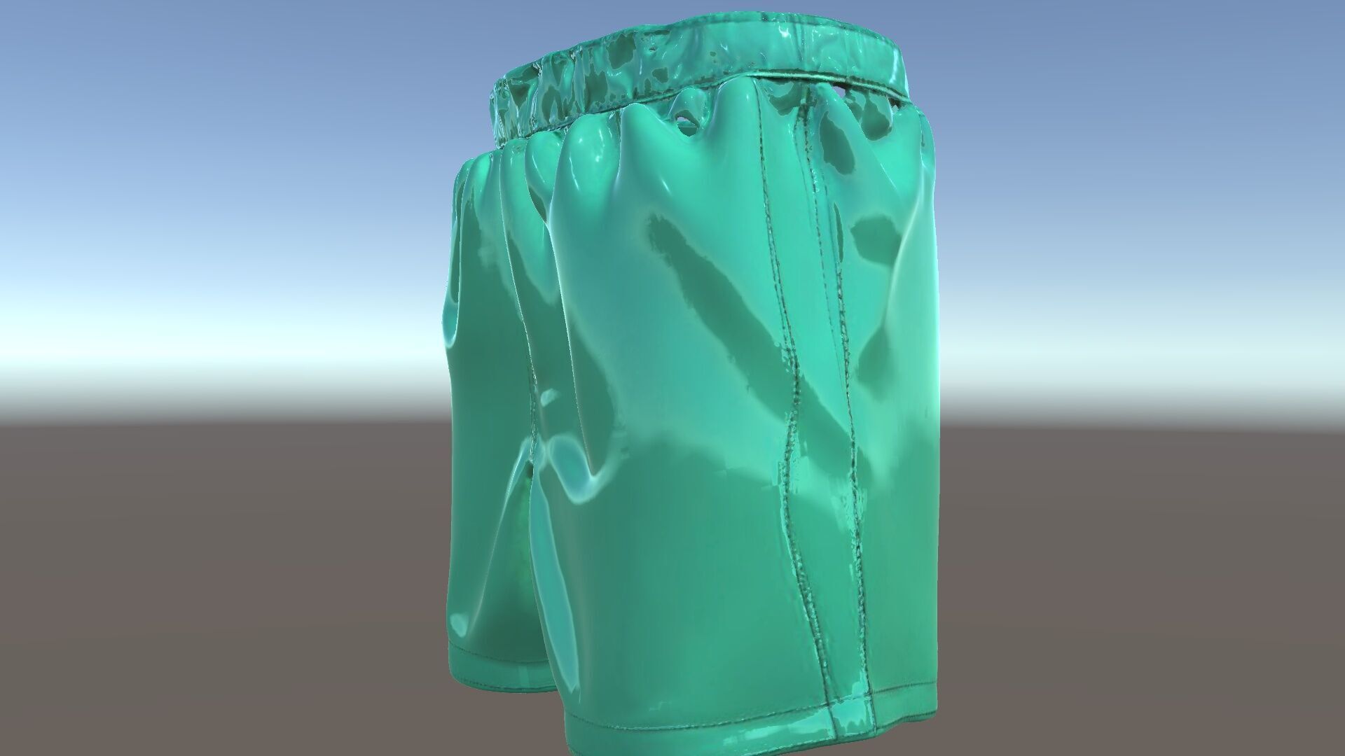 Green Satin Shorts Model Pack with Detailed Textures Low-poly 3D model_5