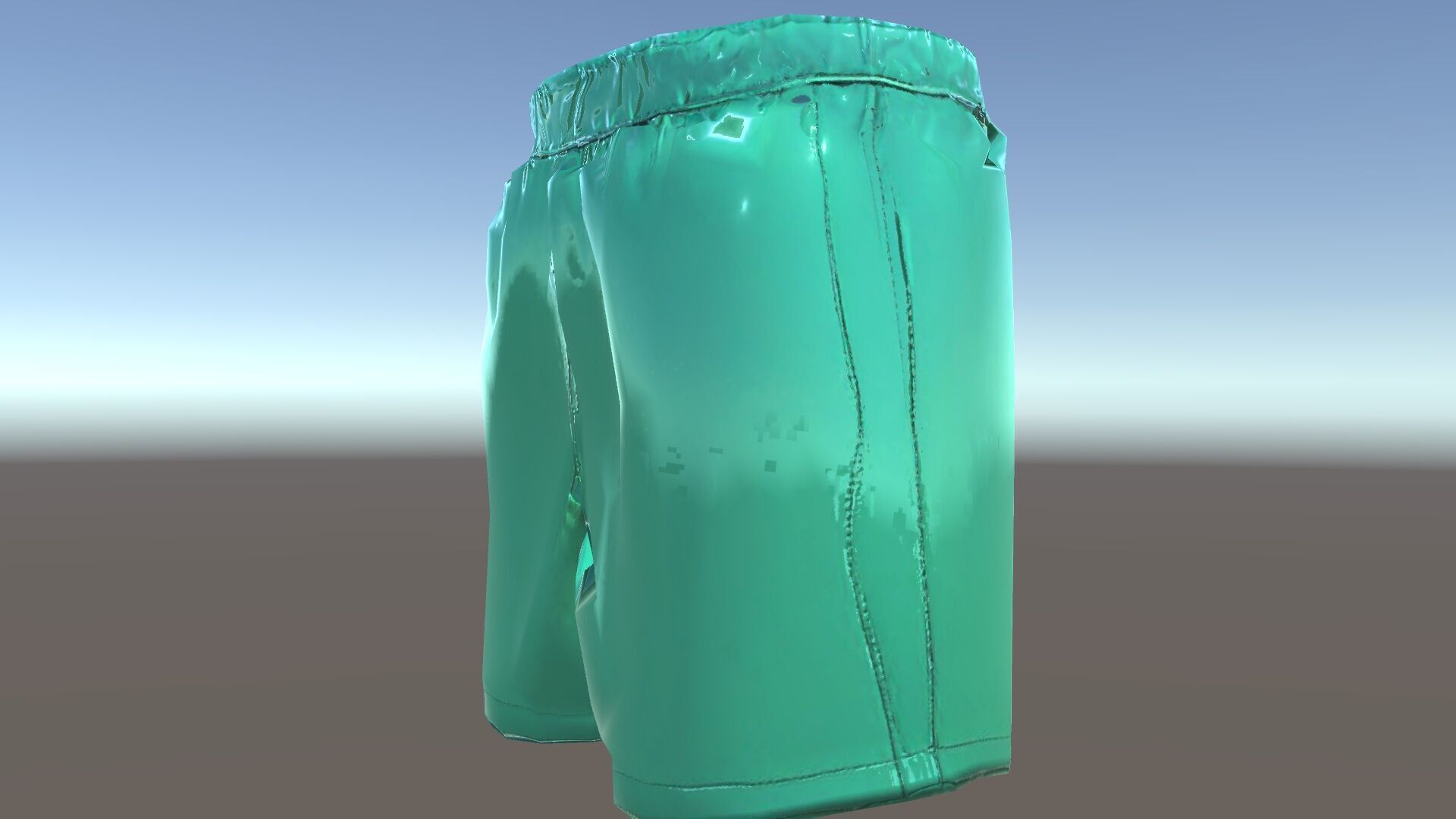 Green Satin Shorts Model Pack with Detailed Textures Low-poly 3D model_34