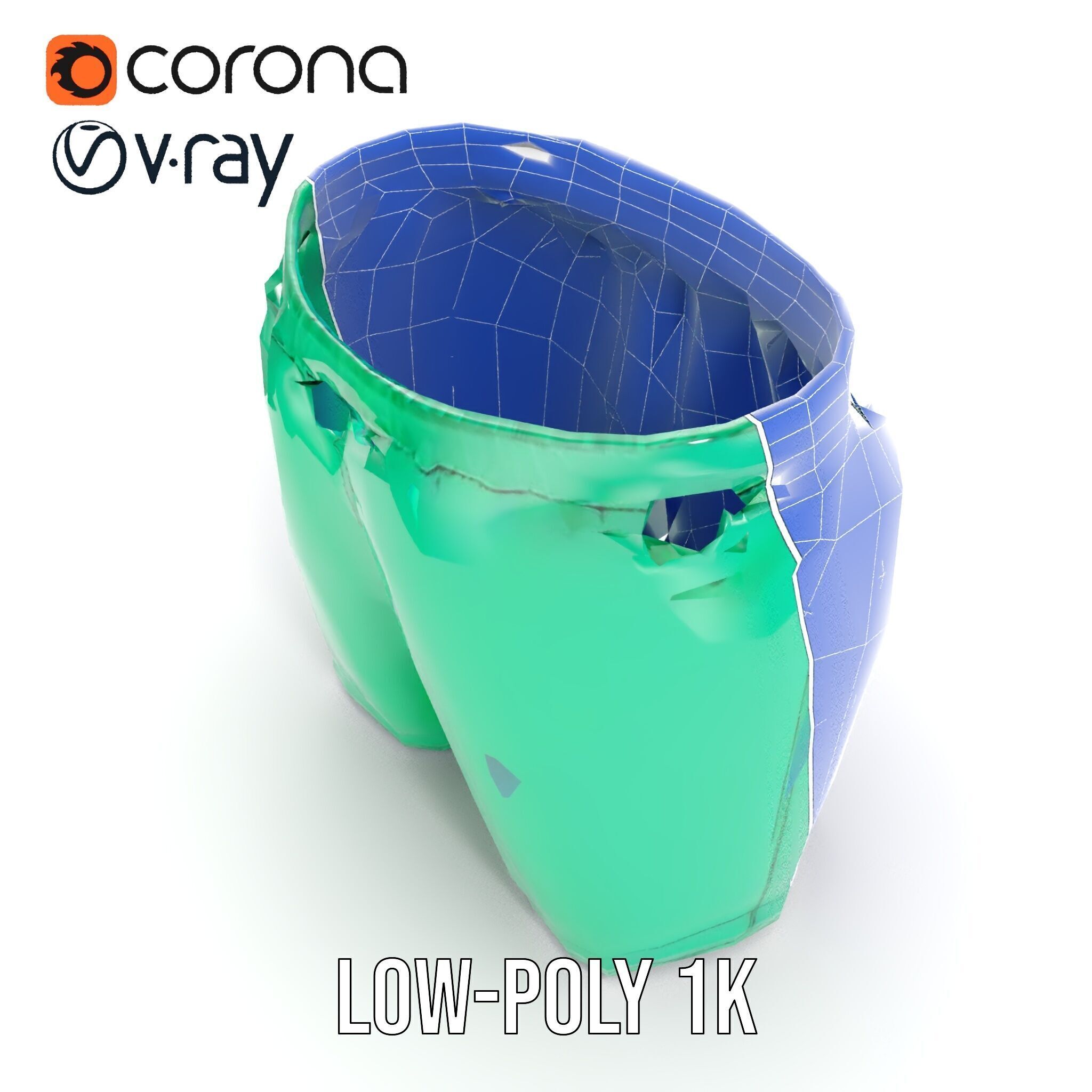 Green Satin Shorts Model Pack with Detailed Textures Low-poly 3D model_24