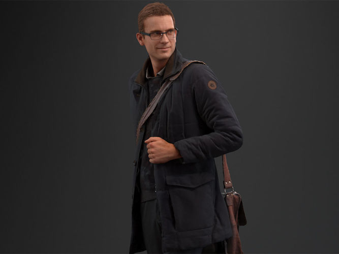 00057Jeffrey002 Man Walking Pre Posed 3D Model 3D model