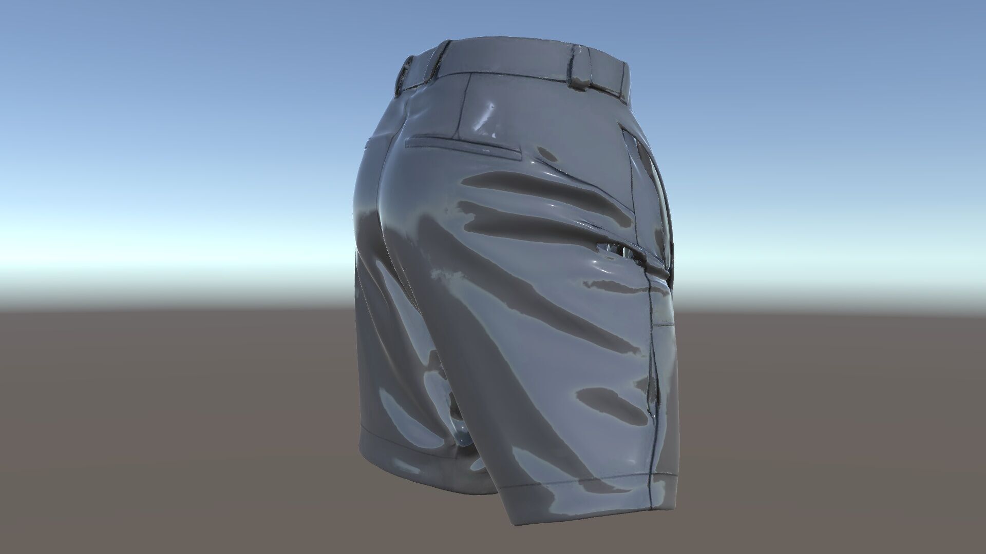 D Shorts Model Pack  Realistic Black Fabric Low-poly 3D model_5
