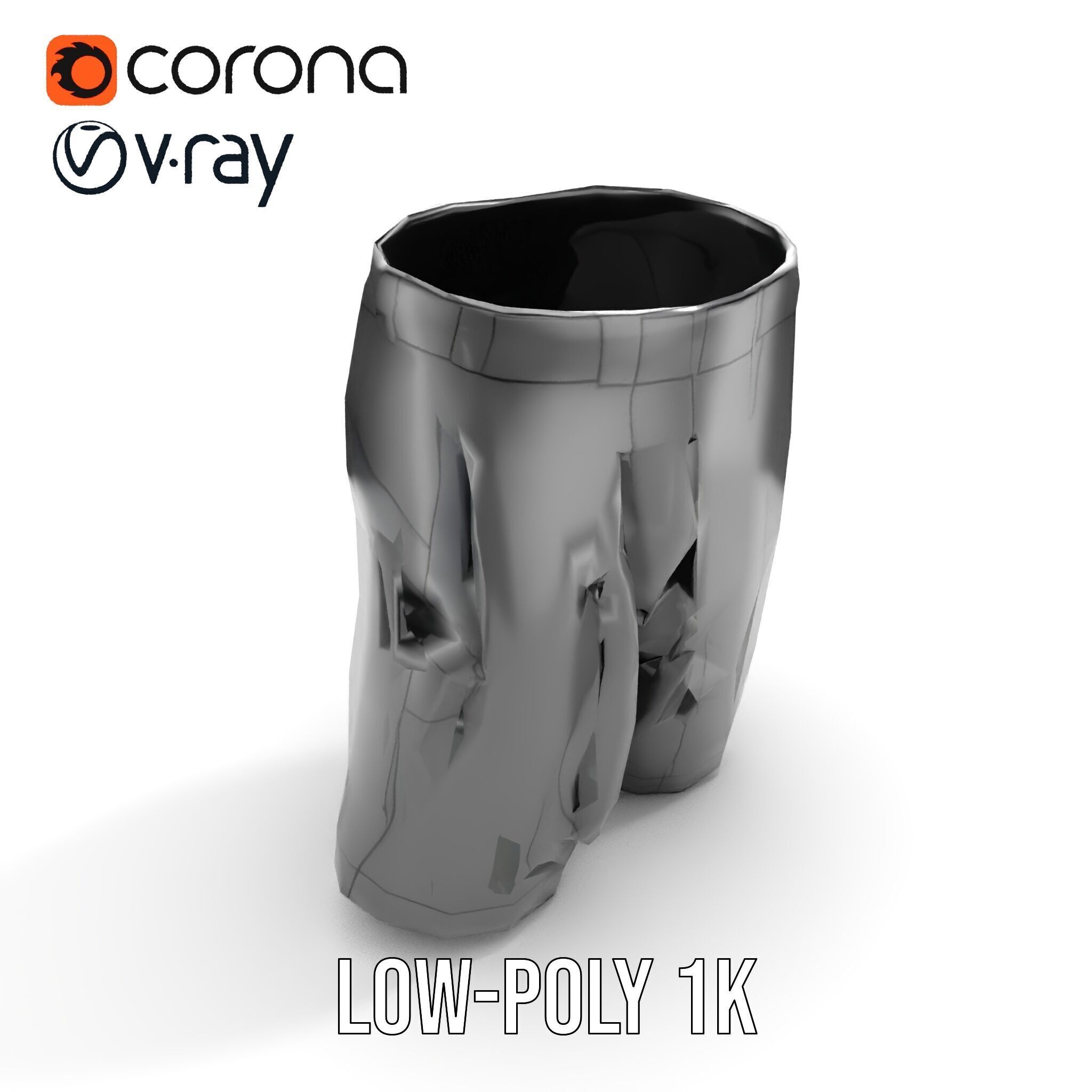 D Shorts Model Pack  Realistic Black Fabric Low-poly 3D model_10