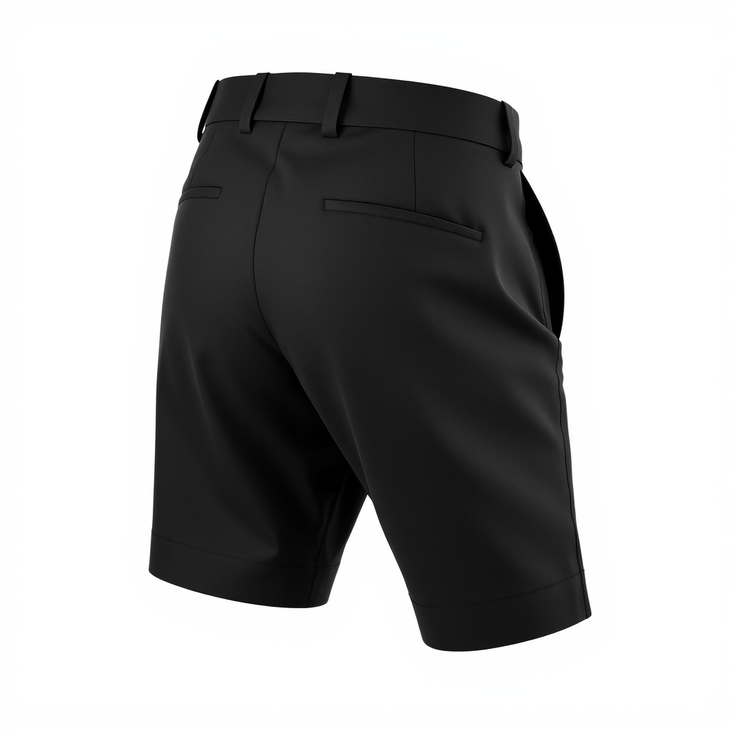 D Shorts Model Pack  Realistic Black Fabric Low-poly 3D model_2