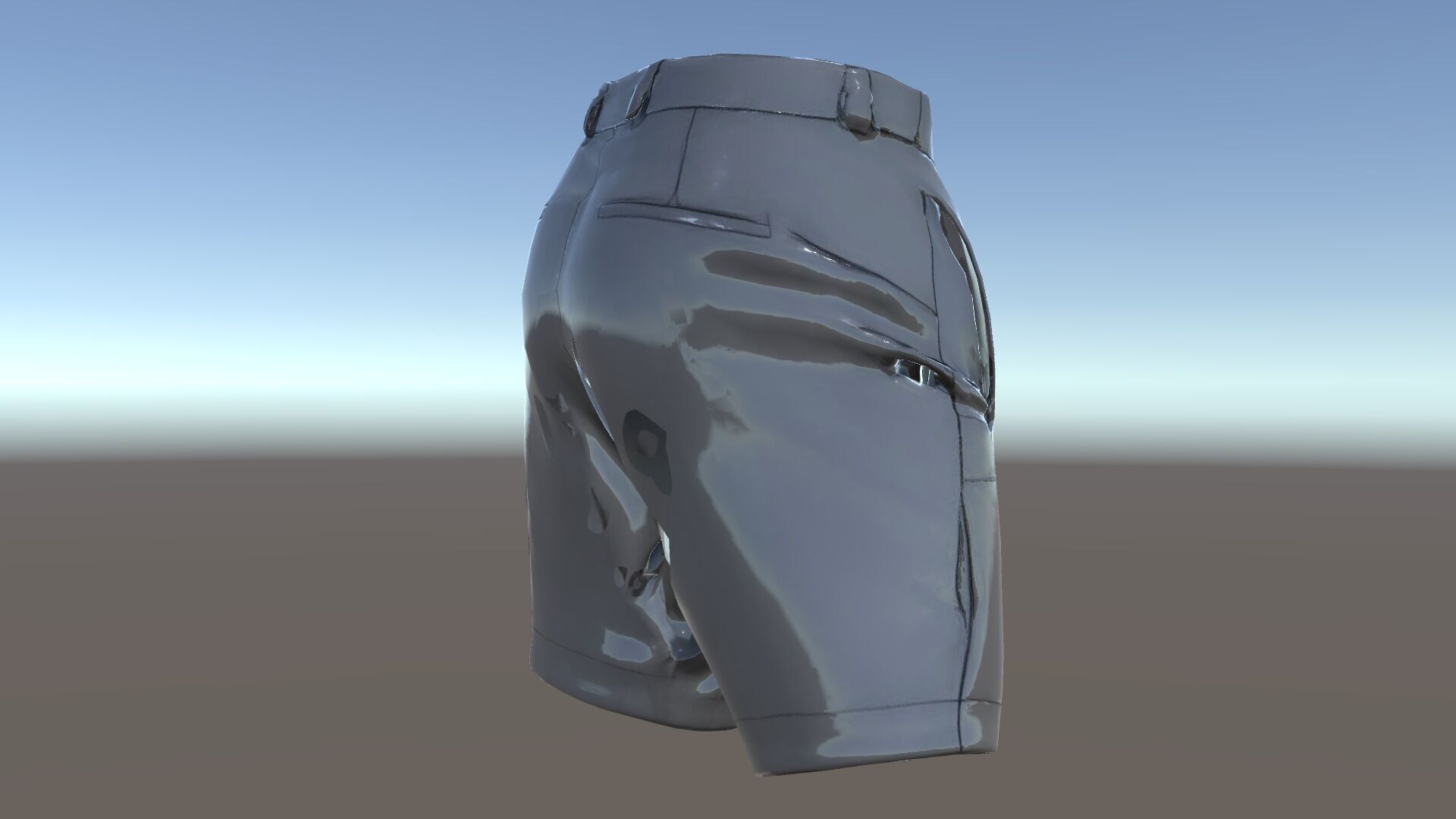 D Shorts Model Pack  Realistic Black Fabric Low-poly 3D model_33