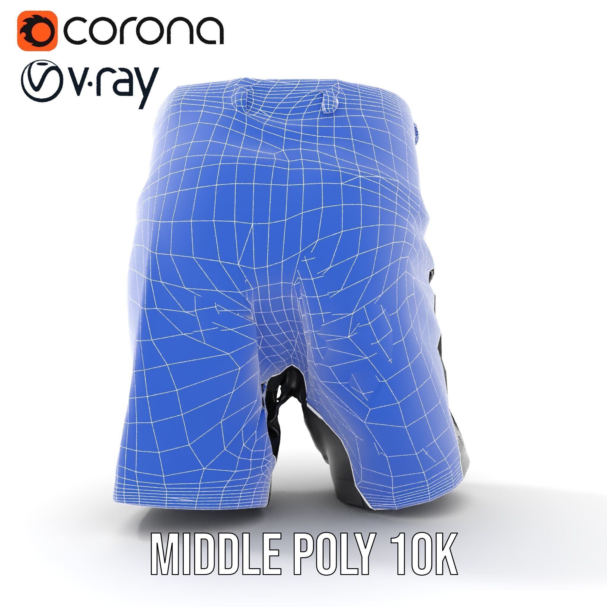 D Shorts Model Pack  Realistic Black Fabric Low-poly 3D model_28