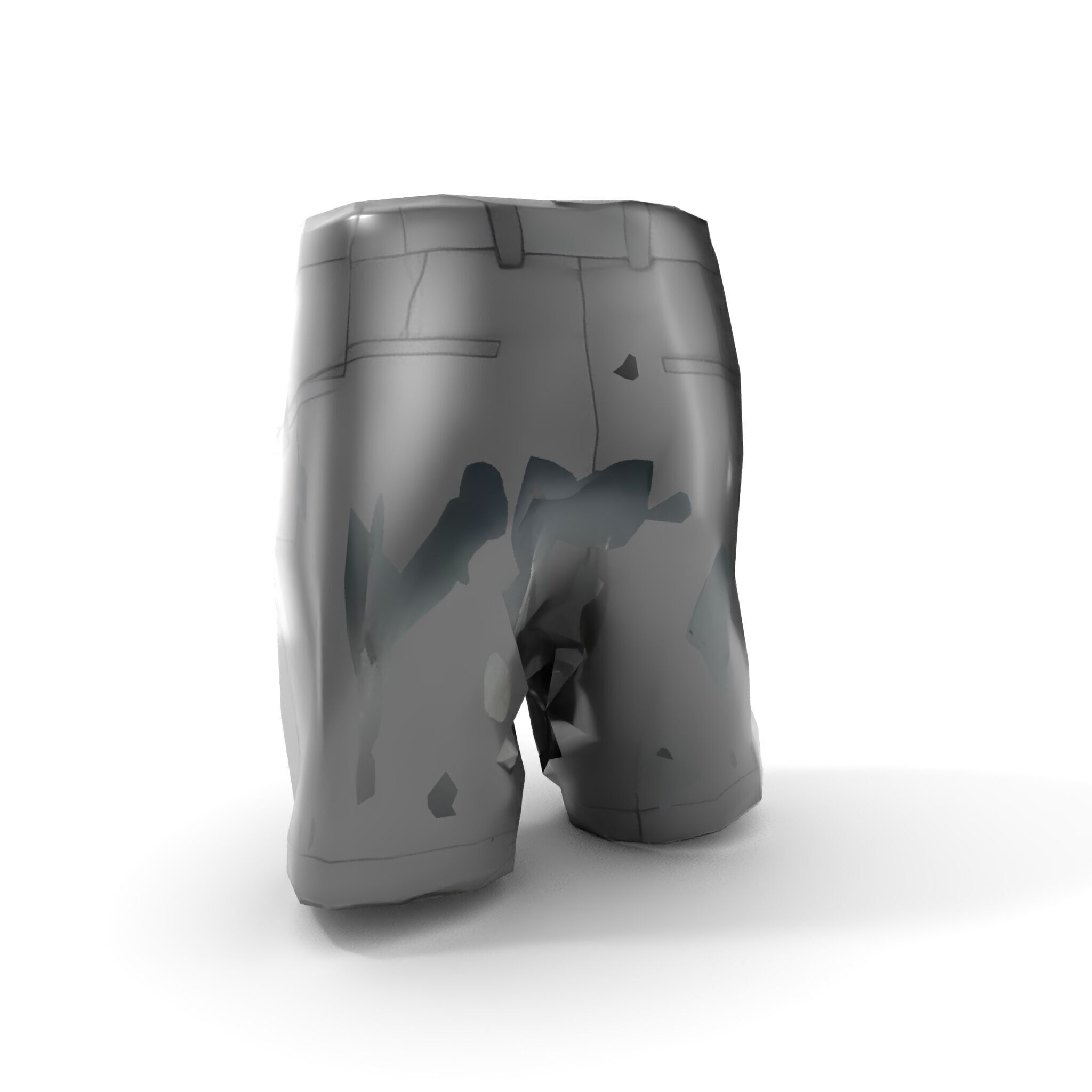 D Shorts Model Pack  Realistic Black Fabric Low-poly 3D model_13