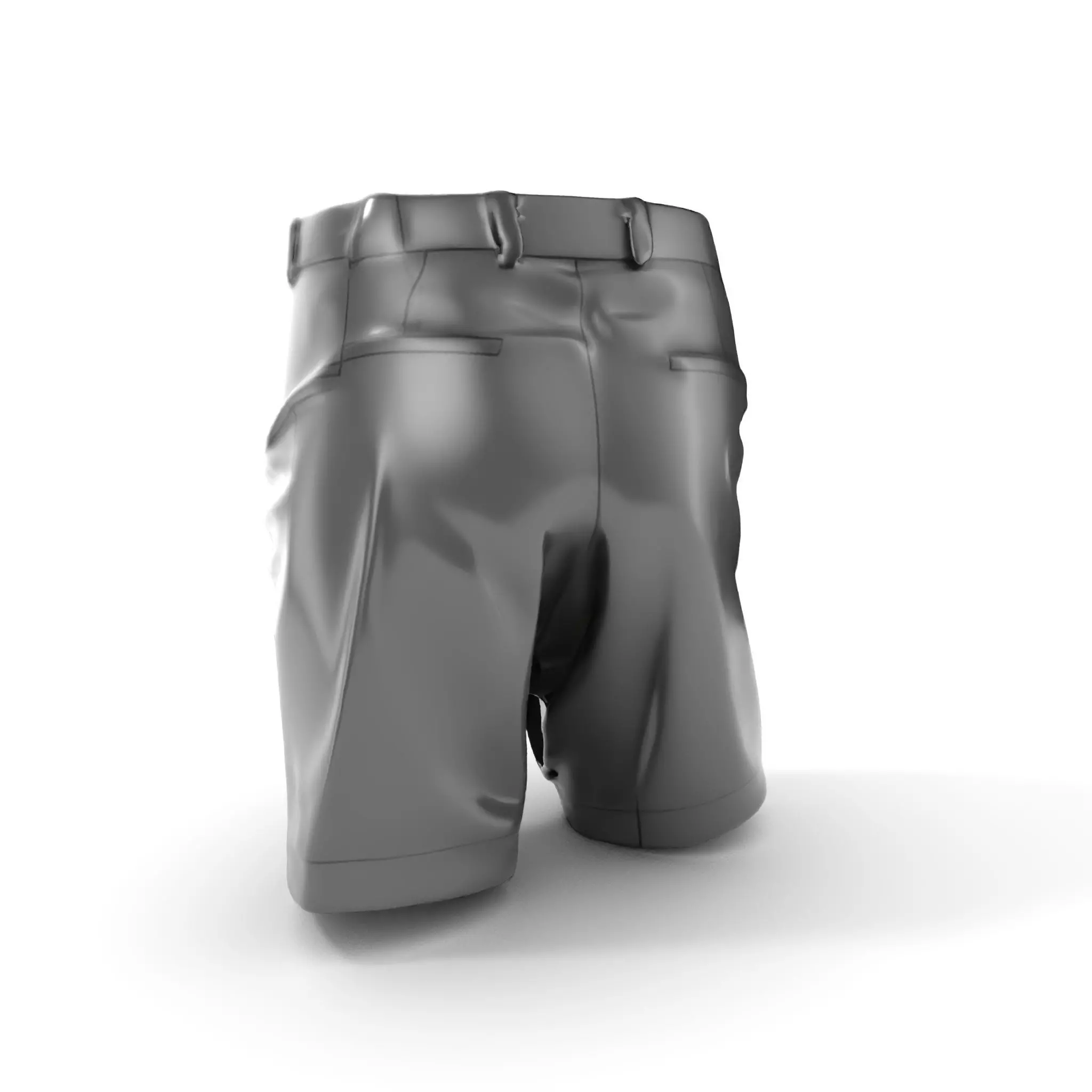 D Shorts Model Pack  Realistic Black Fabric Low-poly 3D model_0