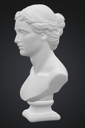 Classical Female Bust Sculpture 3D model_7