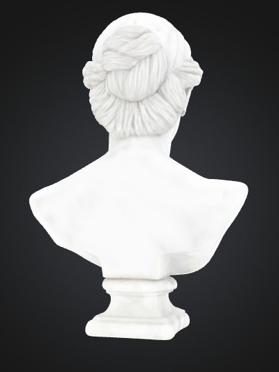 Classical Female Bust Sculpture 3D model_2