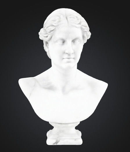 Classical Female Bust Sculpture 3D model_1